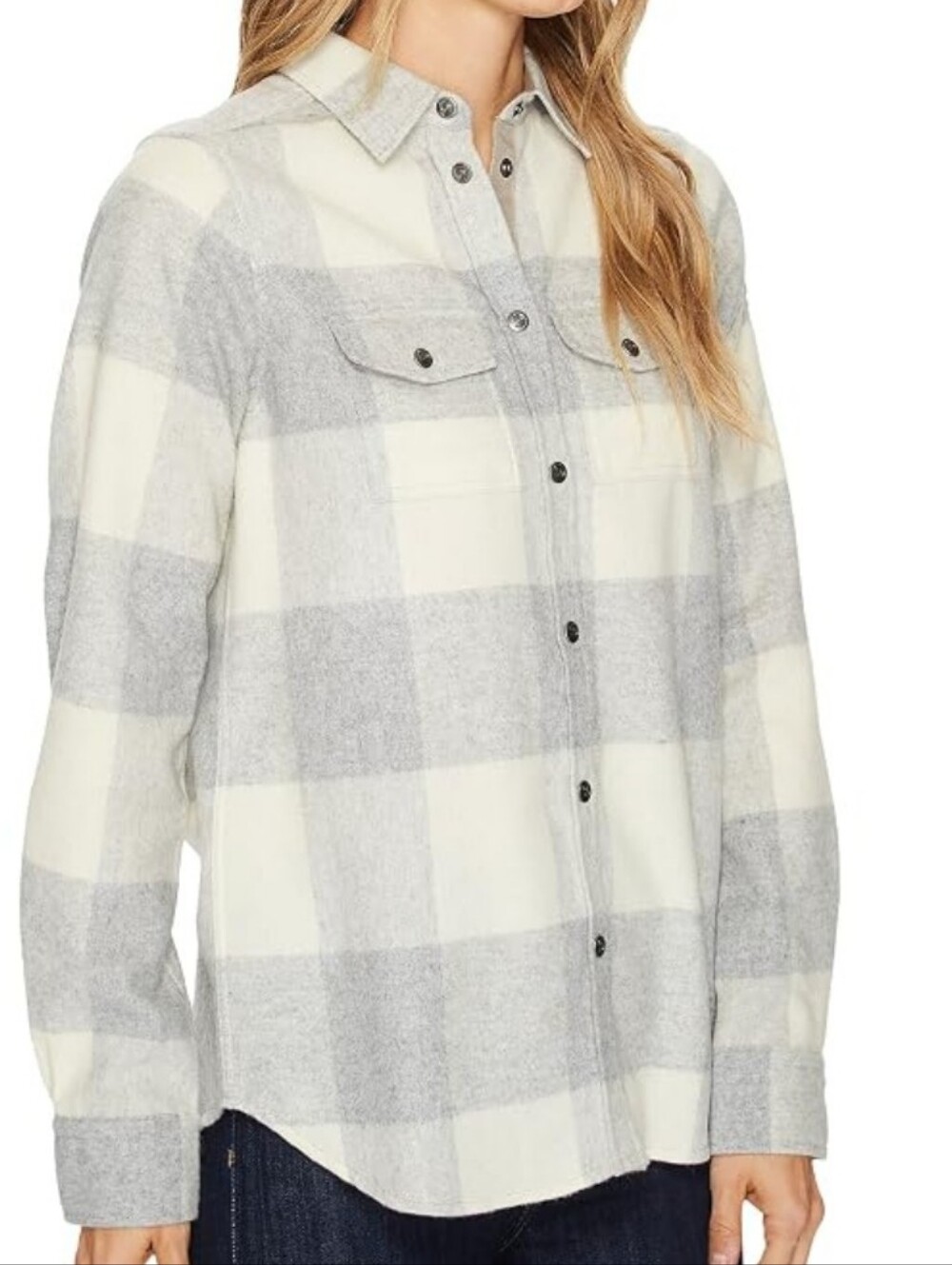 Fjallraven Gray and Cream Plaid Button-Up Shirt